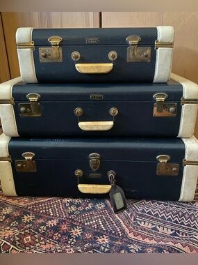Medium Weekend Case: ⚓ Vintage Spelrein "Navigator" 3-Piece Luggage Set
